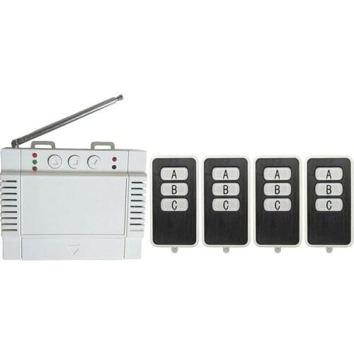 AC220V 250V 380V 2CH 2 CH 40A relay RF Wireless Remote Control Receiver+Transmitter tubular motor garage door projection screen