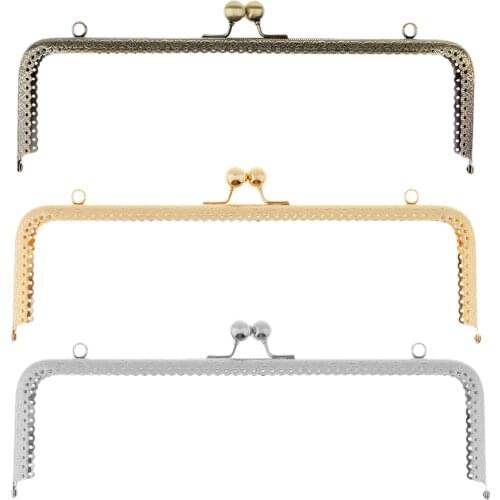 Sew In Coin Bag Purse Metal Frame Handbag Clasp Fastening 25.5cm - 3 Colors Available