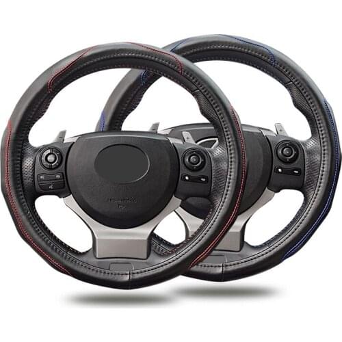 TAJIAN Leather Car Steering Wheel Cover Four Seasons Non Slip Steering Case Wheel Cover Interior For Lexus IS 250f 300 200T13-19