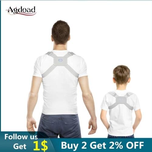 Smart Auto Vibrator Posture Corrector Trainer Adjustable Back Shoulder Corset Lumbar Brace Support Adults Kids Body Health Care