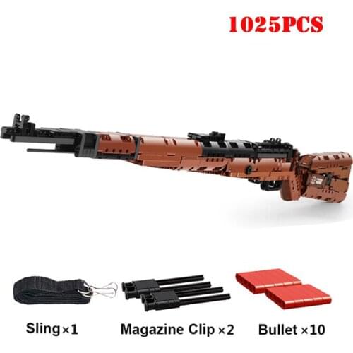 Military 98K Sniper Rifle Model Building Blocks Technical Assembly Army Bricks City DIY Game Gun Toys For Children Kids Gifts