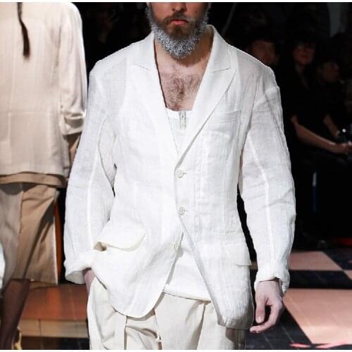 XS-5XL New 2017 Mens clothing fashion GD hair stylist Catwalk Slim Linen casual Suit plus size Costumes