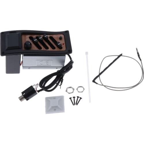 1 Set 4 Band EQ Equalizer Acoustic Guitar Preamp Piezo Pickup Black