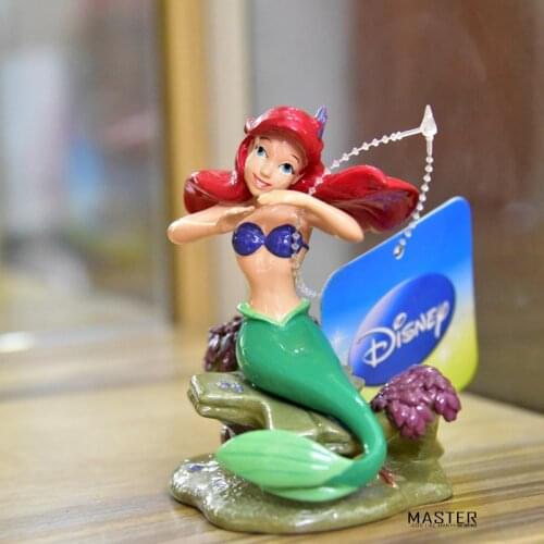 1PCS 10cm Disney Mermaid cute cartoon doll hand made model ornaments collection toy aquarium decoration
