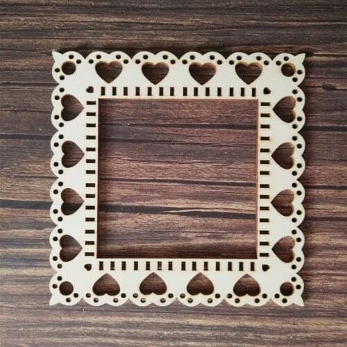 10pcs Laser Cut Unfinished Wooden Heart Border Frame Home Wall Decor Weddding Birthday Decorations DIY Craft Scrapbooking