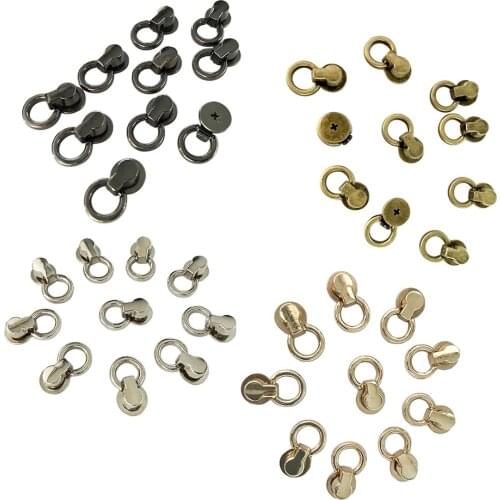 10Pcs Vintage Nipple Nail Buckles Metal Rivet for Bag Purses Fastner Clasps Studs Screw Buttons Leathercraft Accessories