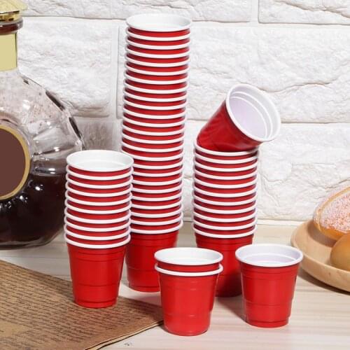 50pcs 55ml Disposable Plastic Cups Coffee Beer Drinking Paper Cups Home Office Milk Juice Coffee Beer Table Cups