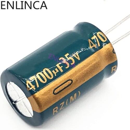 4-50pcs/lot 16*25mm P55 Low ESR/Impedance high frequency 35v 4700UF aluminum electrolytic capacitor 4700UF35V 20