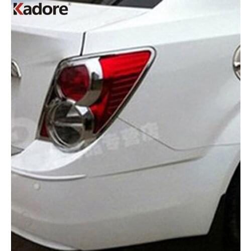 For Chevrolet AVEO Sonic 2011 2012 2013 Sedan ABS Chrome Rear Light Lamp Cover Trim Taillight Frame Trims Sticker Car Styling