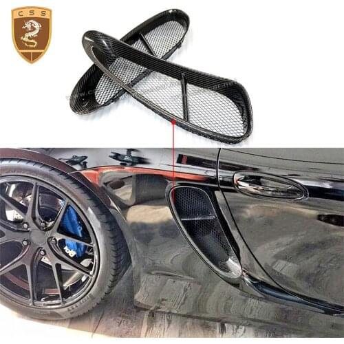 For Porsche Cayman 981 OEM Side Carbon Fiber Air Vent Intake Scoop Replacement With Mesh Car Accessories
