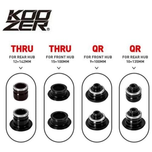 Koozer XM490 Hub Caps MTB Bicycle Hubs Converters ATV Hubs End Cap QR From THRU For The Rear Hub Bicycle Accessories