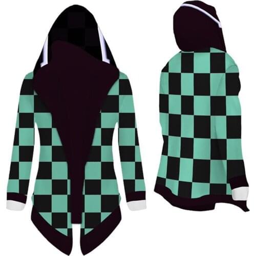 Anime Demon Slayer Cosplay Costume Men Women Winter Trench Robe Coat Kimetsu no Yaiba Hoodies