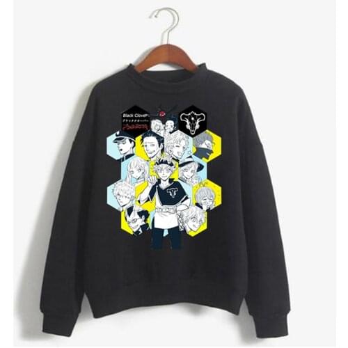 Hot Fashion Top Black Clover Print sweatshirt Japanese asta friend GraphicCasual Hoodies Clothe unisex Street Style