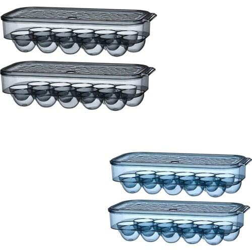 Egg Tray with Lid,16 Grids Egg Storage Tray,Stackable Egg Storage Box with Coverd,for Refrigerator Kitchen Cabinet