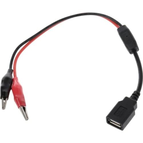 Copper Alligator Clips with Wire Female USB Connector Test Leads Crocodile Clamp