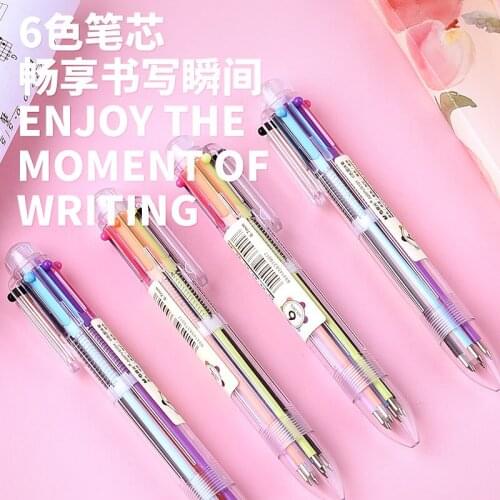 M&G multifunction 6/4Colors Gel Ink Pen Multi-color Multifunction Pens 0.5mm/0.7mm Refill Black Blue Red Green for Office School