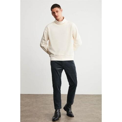 2021 Men Hip Hop No Hoodie Streetwear Cotton Clothes Male Pullover Casual Zipper Sweatshirts Male Tracksuits Fashion Clothes Outerwear Pocket Zipper Slim Fit Stand Collar Fleece Sportswear Autumn Winter Spring Daily