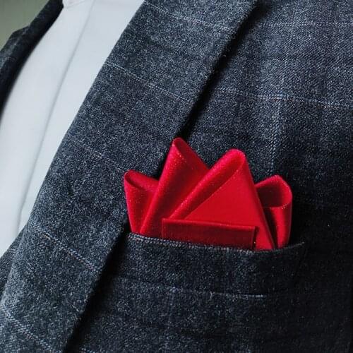 Handmade Pocket Towel Mens Formal Wear Wedding Suit Accessories British Polyester Square Scarf Brooches