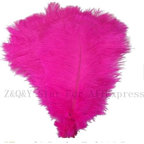 Natural 10-100PCS ostrich hair 45-50CM (18-20 inches) dyed rose red DIY craft jewelry decoration jewelry clothing feather