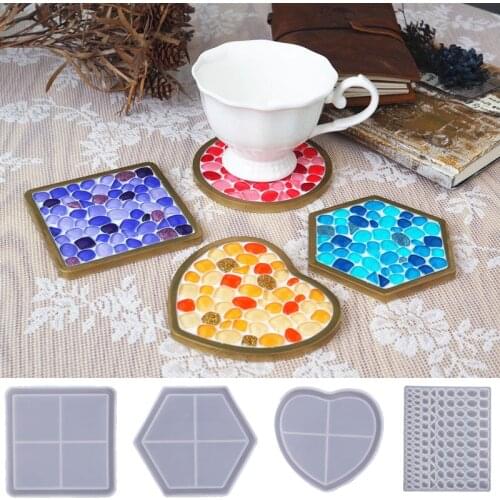 Irregular Mosaic Coasters Silicone Mold for Diy Epoxy Resin Moulds Home Decoration Home Decoration Handmade Tools