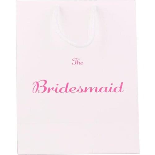 New Large The Bridesmaid Wedding Party Paper Gift Favour Bag Handle White Hen Party Gift Bag Wedding Party Supplies Home Decor