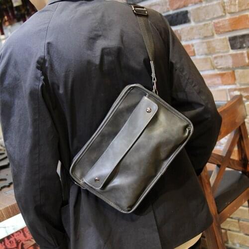 New Small Shoulder Bag Boys Casual Small Messenger Bag Fashion Trend Diagonal Bag IPAD High quality PU leather Small Chest Bag