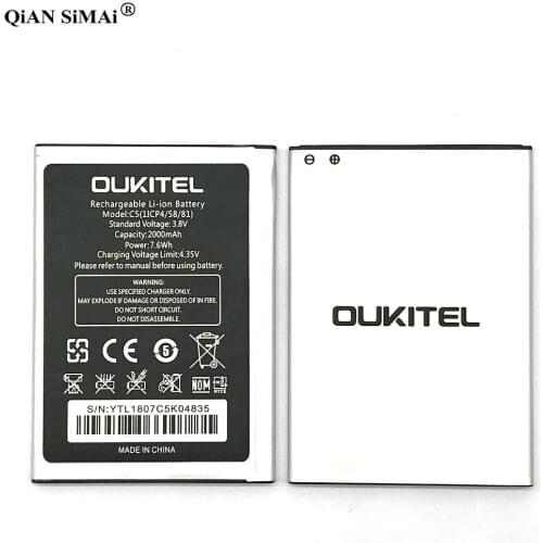 New High Quality Oukitel C5 2000mAh battery For Oukitel C5 pro phone + Tracking number