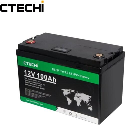 Rechargeable lifepo4 12V 100ah lithium battery for EV solar system golf carts storage and car