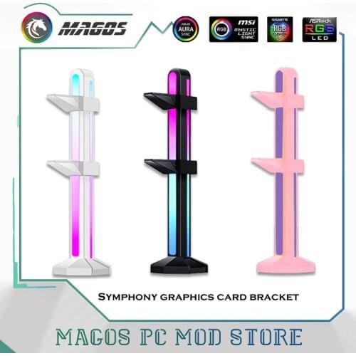 RGB GPU Support, Graphics Card Jack Bracket Anti-Bending Radiator Support Rod Holder, ASUS M/B 12V/5V AURA SYNC
