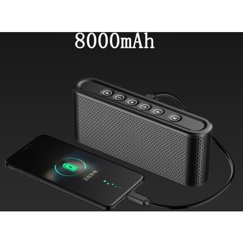 Portable Bluetooth Speaker With 8000mAh Power Bass Stereo Music Center Subwoofer Wireless 10W USB Radio MP3 car speakers