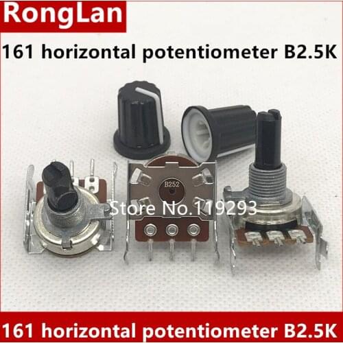 [BELLA]166C mixer potentiometer 161 horizontal single coupling potentiometer B2.5K shank 20MMF+knob--10PCS/LOT