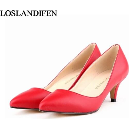 Recommend Retro 2020 New Fashion Pumps Shoes Pointed Toe High Heels Plus Big Size 35-42 Spring/Autumn Women NLK-A0026