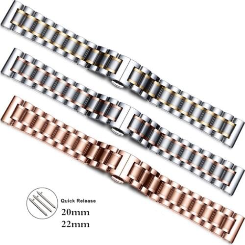 22mm 20mm Band For SAMSUNG Galaxy Watch 42 46mm galaxy watch 4 3 45mm 41mm luxurious Stainless Steel For Amazfit Bip GTR straps