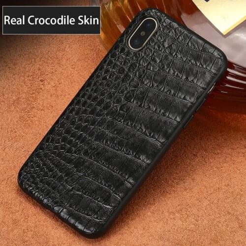 Luxury Natural Crocodile Leather Phone Case For iPhone X 12 Mini 12 Pro Max 11 Pro MAX XS XR XS Max SE 2020 5 5s 6 6s 7 8 Plus