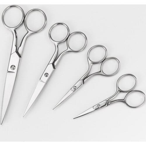 Stainless Steel sewing Hair Scissors Beard Eyebrow Facial Hairs False Eyelashes Trimmer Scissors with accessories tools
