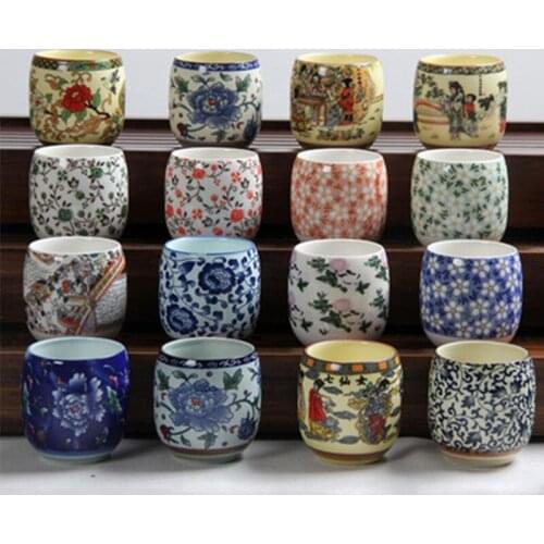 Blue and White Porcelain Teacup Small Ceramic Cup 130ml Single Cup Classical Blue and White Teacup Japanese Style Liquor Cup