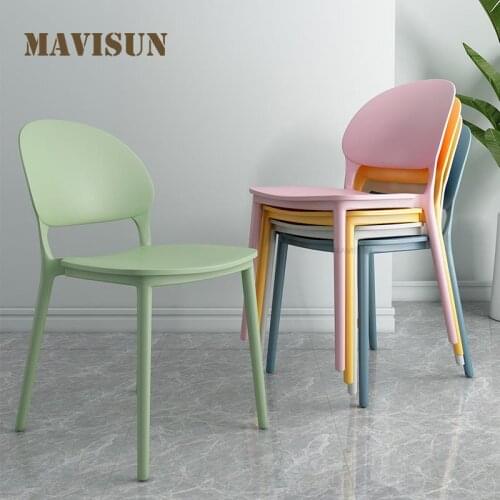 Nordic Ins Home Modern Minimalist Dining Chair Thickened Plastic Office Hall Reception Chair Set Bedroom Makeup Dresser Stool