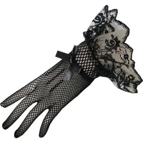 Bride Wedding Gloves Fashion Dress Women White Black Lace Finger Wedding Bridal Evening Party Accessory Elegant Gloves