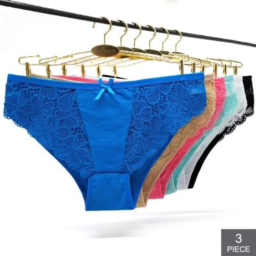 3pcs/Pack Sexy Panties Solid Underwear Women Comfort Lingerie Skin-friendly Briefs Mid-Rise Intimates Ropa Interior Femenina