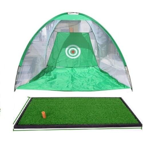 Golf Training Cages Practice net Training Aid with Free 30*60cm Golf Chipping Driving Practice Mat