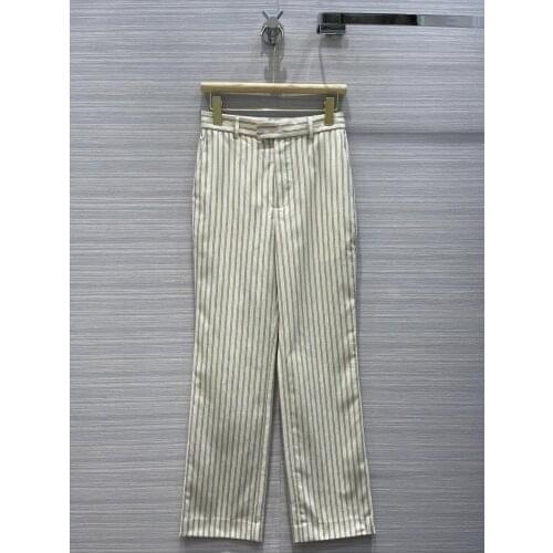 Women 2021 fashion new loose striped straight trousers 0329