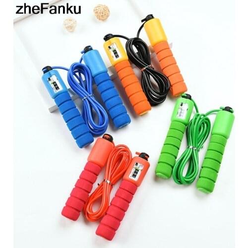 1Pc Jump Ropes with Counter Sports Fitness Adjustable Fast Speed Counting Jump Skip Rope Skipping Wire Fitness Equipment