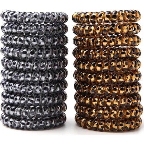 10Pcs Elastic Hair Bands Rainbow Rubber Band Headwear Hair Rope Spiral Shape Hair Ties