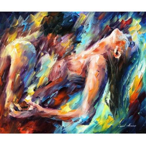 100% Hand-painted Oil Wall Art Nude Couple Painting Home Decoration No Framed