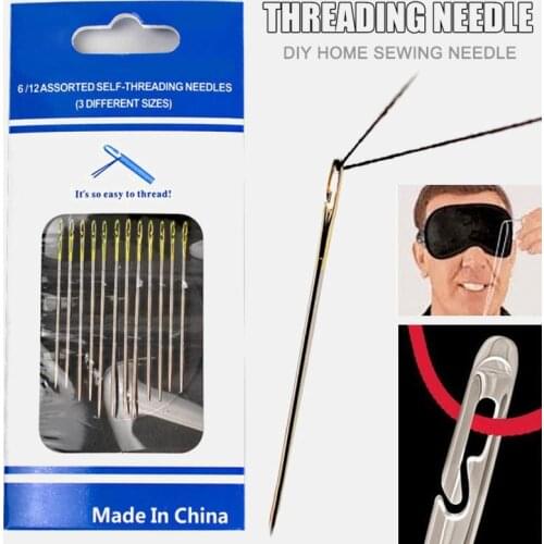 12 pcs/set threading hand household sewing Elderly needle-side hole blind needle Stainless Steel Sewing Needles