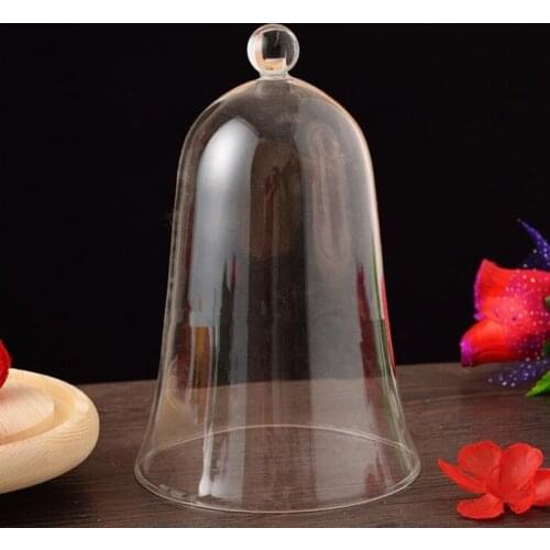 15*24cm Big Size Bell Shaped Glass Dome Vase Home Decoration Transparent Cover Wedding Prop DIY Friend Favor Gift