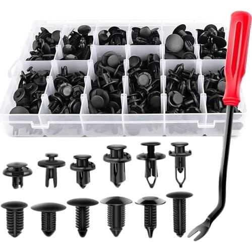 240Pcs Bumper Retainer Clips Car Plastic Rivets Fasteners Push Retainer Kit Most Popular Sizes Auto Push Pin Rivets Set -Door Tr
