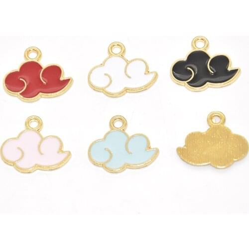 10pcs Wholesale Alloy Metal 5 Colors Enamel Cloud Charms For Necklace Pendants Handemade Jewelry Accessories Making