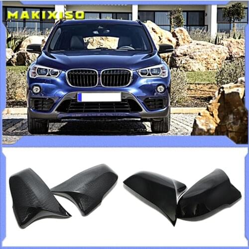 2pcs Car Styling Excellent Black Mirror Cover Caps Carbon Fiber Pattern for BMW 2 Series Z4 X1 X2 F48 F49 F45 F46 F39 F53 G39