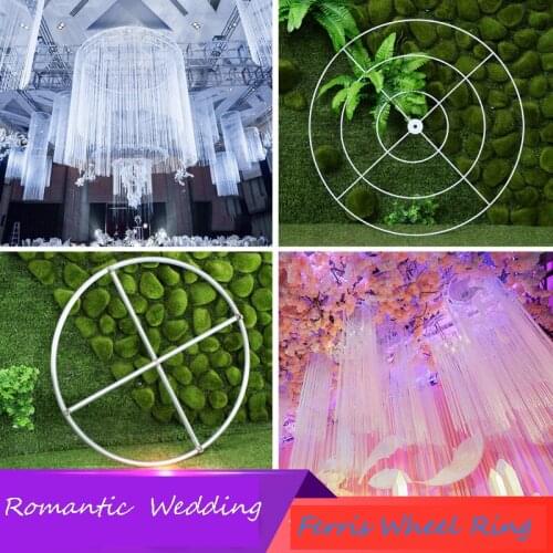 Ferris wheel S white wedding props proposals arrangement ceiling decor line curtain iron ring garland S-shaped curtain rod